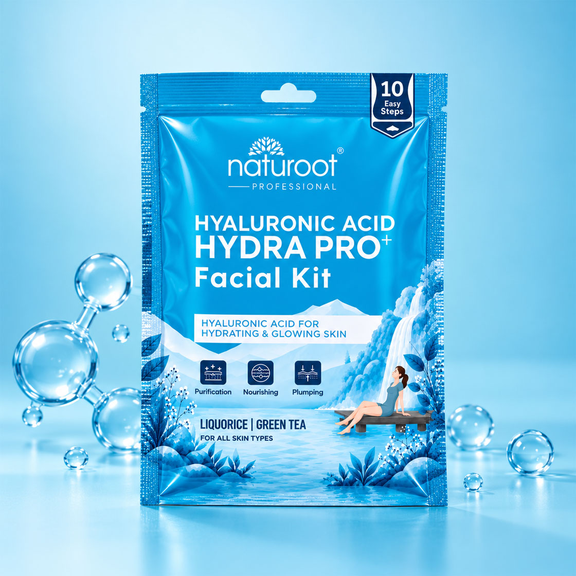 Hyaluronic Hydra Pro+ Facial Kit With Hyaluronic Acid For Deep Hydration