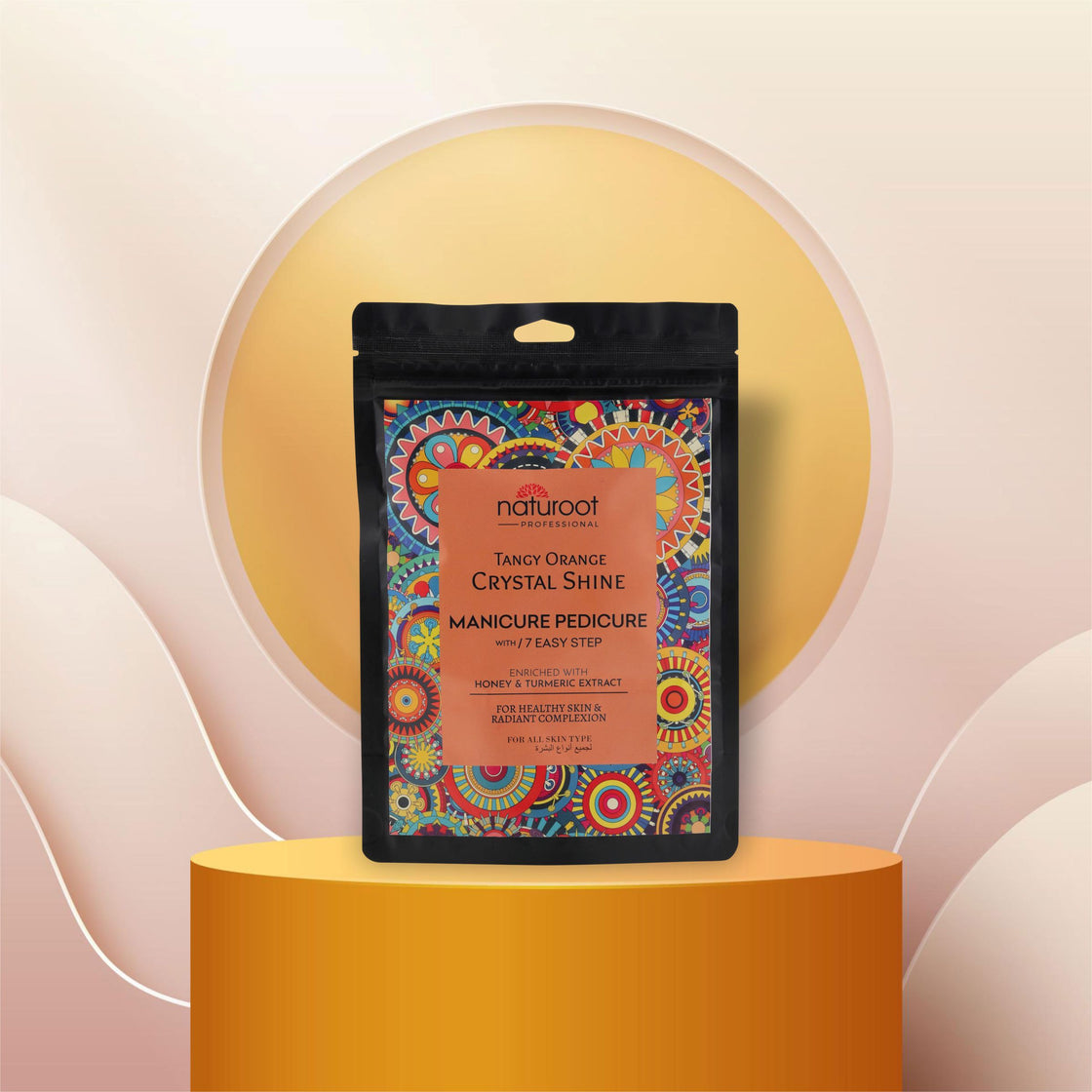 Tangy Orange Crystal Shine Manicure Pedicure