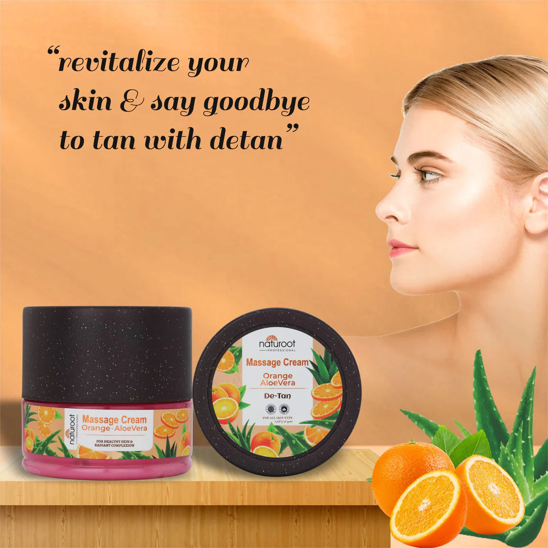 De-Tan Massage Cream with Floral Cleansing Lotion