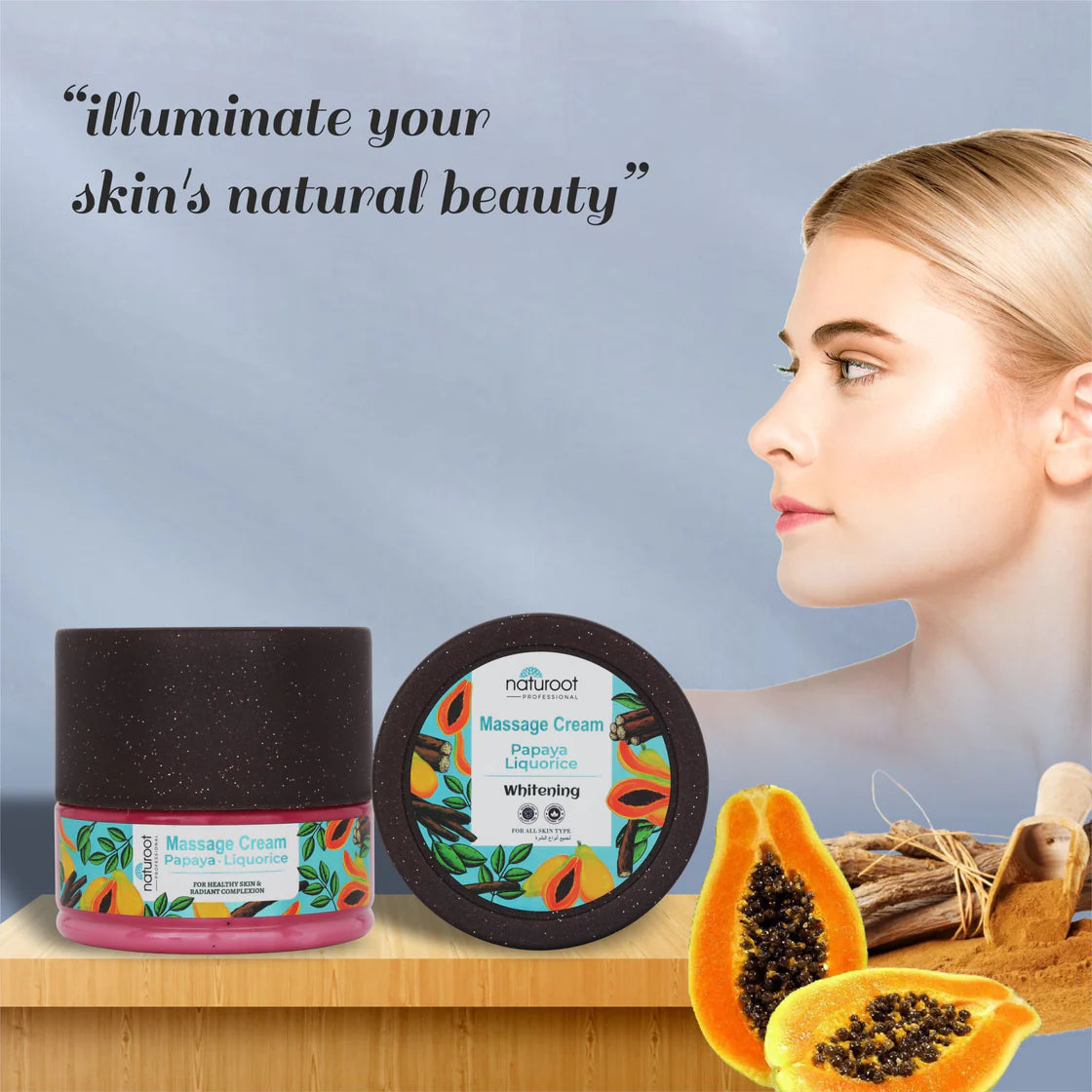 Whitening Glow Massage Cream with Scrub, Gel and Mask