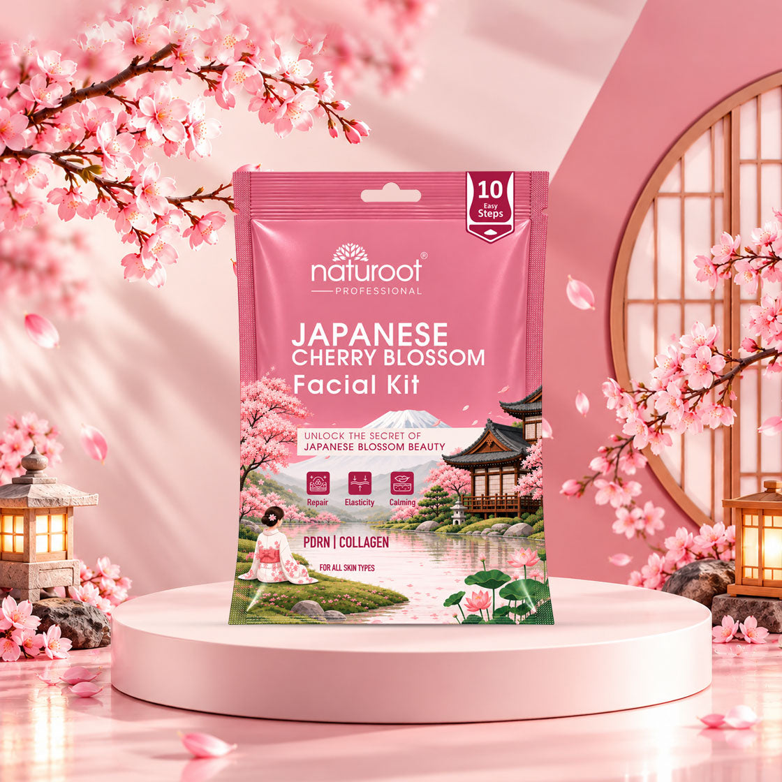 Japanese Cherry Blossom Facial Kit With Cherry Blossom Extract For Smooth Glow
