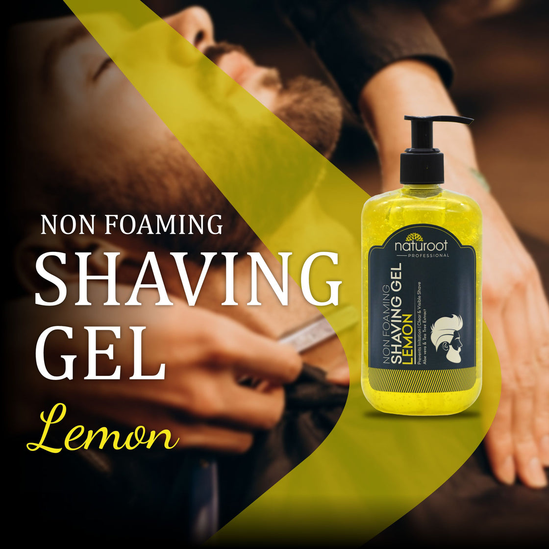 Lemon Non-Foaming Shaving Gel with Beard Growth Oil