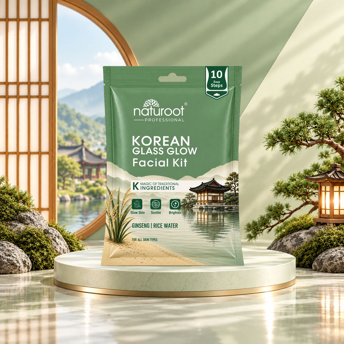 Korean Glass Glow 10 Steps Facial Kit With Rice Water For Radiant Glass Skin