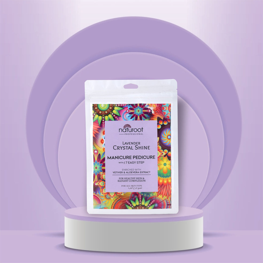 Lavender Crystal Shine Manicure Pedicure with Instant Party Glow Facial Kit