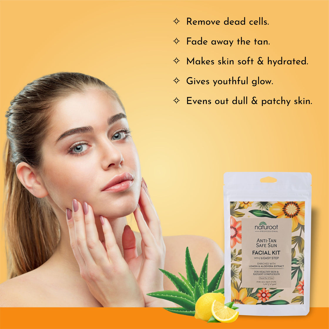 Lavender Crystal Shine Manicure Pedicure with Anti-Tan Safe Sun Facial Kit