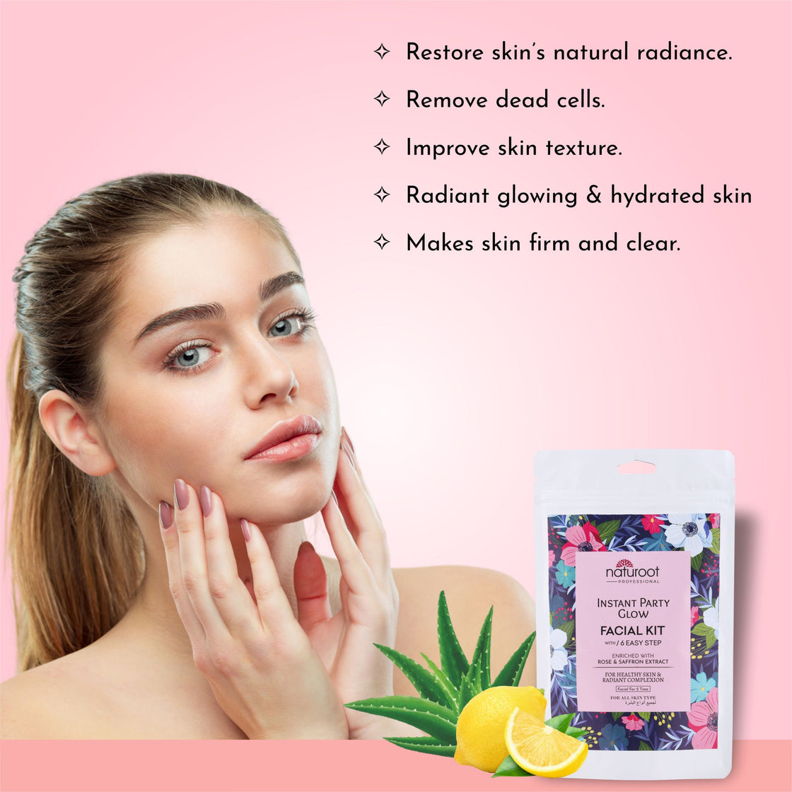 Tangy Orange Crystal Shine Manicure Pedicure with Instant Party Glow Facial Kit