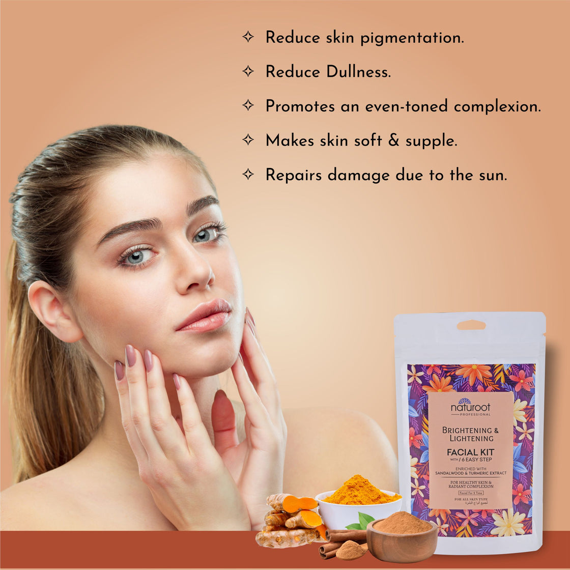 Tangy Orange Crystal Shine Manicure Pedicure with Brightening & Lightening Facial Kit