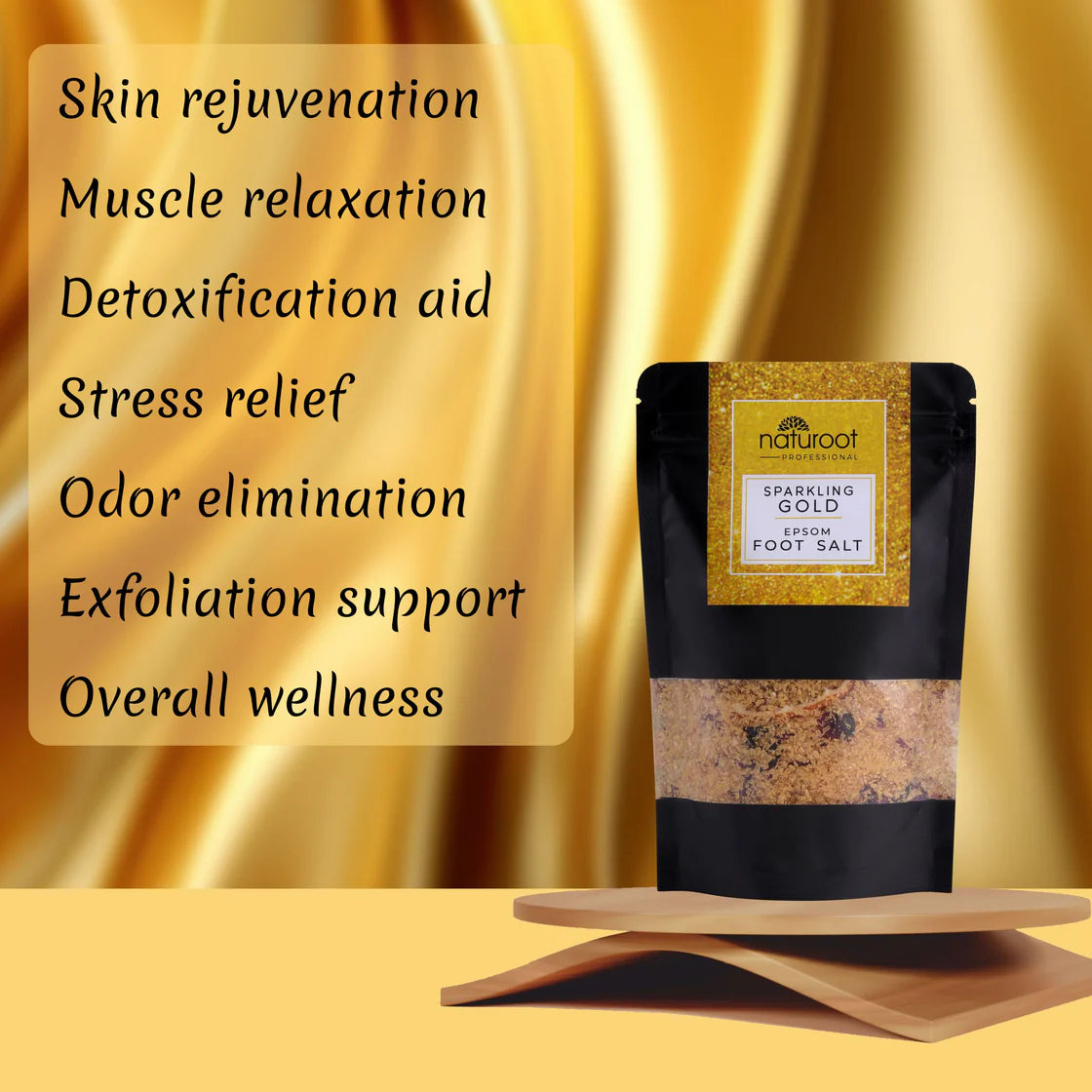 Lavender Crystal Shine Manicure Pedicure with Sparkling Gold Foot Salt