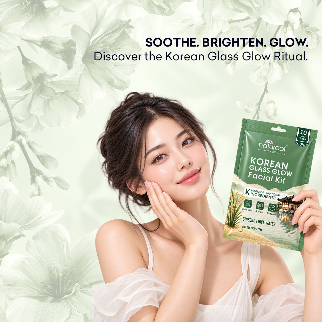 Korean Glass Glow 10 Steps Facial Kit With Rice Water For Radiant Glass Skin