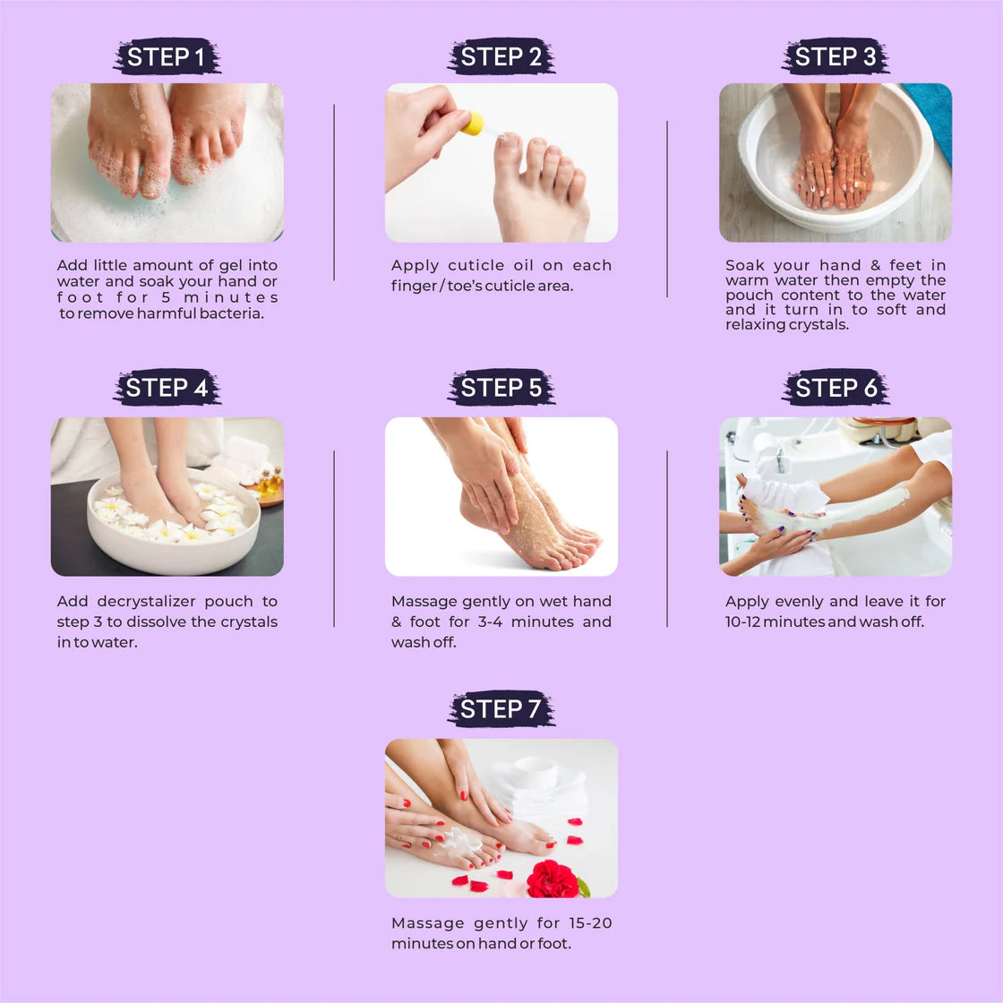 Lavender Crystal Shine Manicure Pedicure with Pretty Pearl Foot Salt