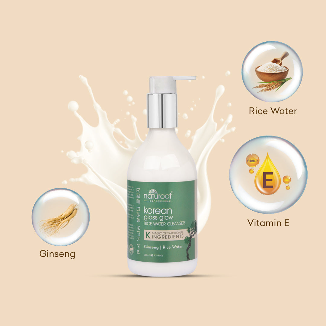 Naturoot Korean Glass Glow Rice Water Cleanser 260ml