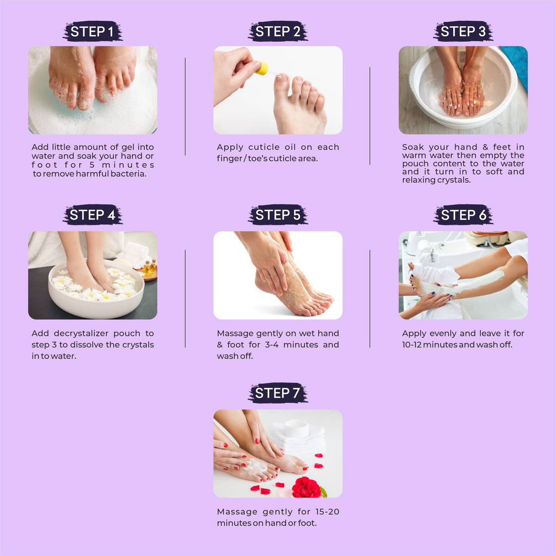 Lavender Crystal Shine Manicure Pedicure with Dazzling Diamond Facial Kit