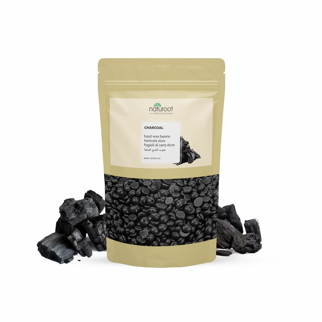 Charcoal Hard Wax Bean with Pre Wax Gel and Post Wax Oil