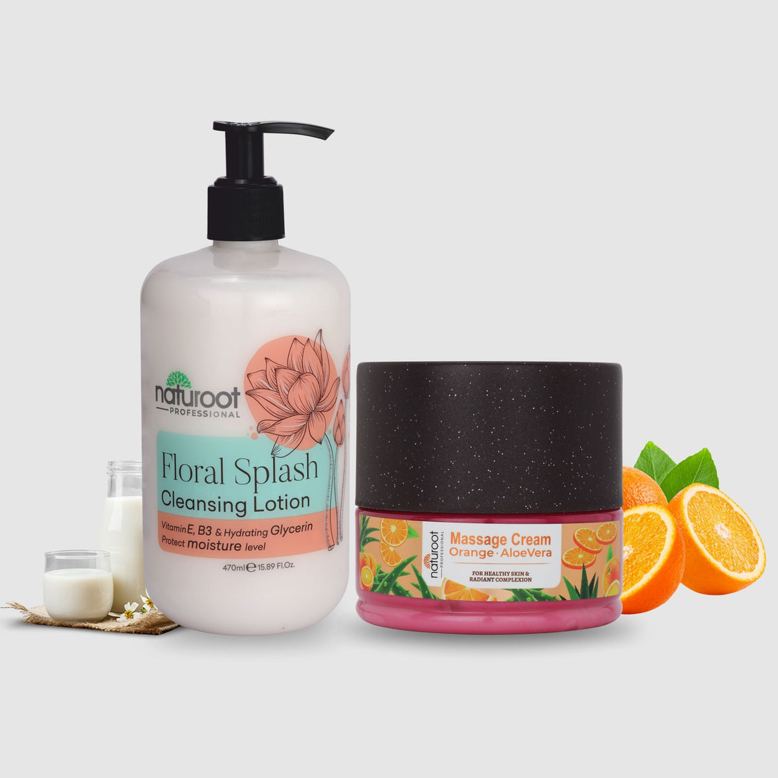 De-Tan Massage Cream with Floral Cleansing Lotion