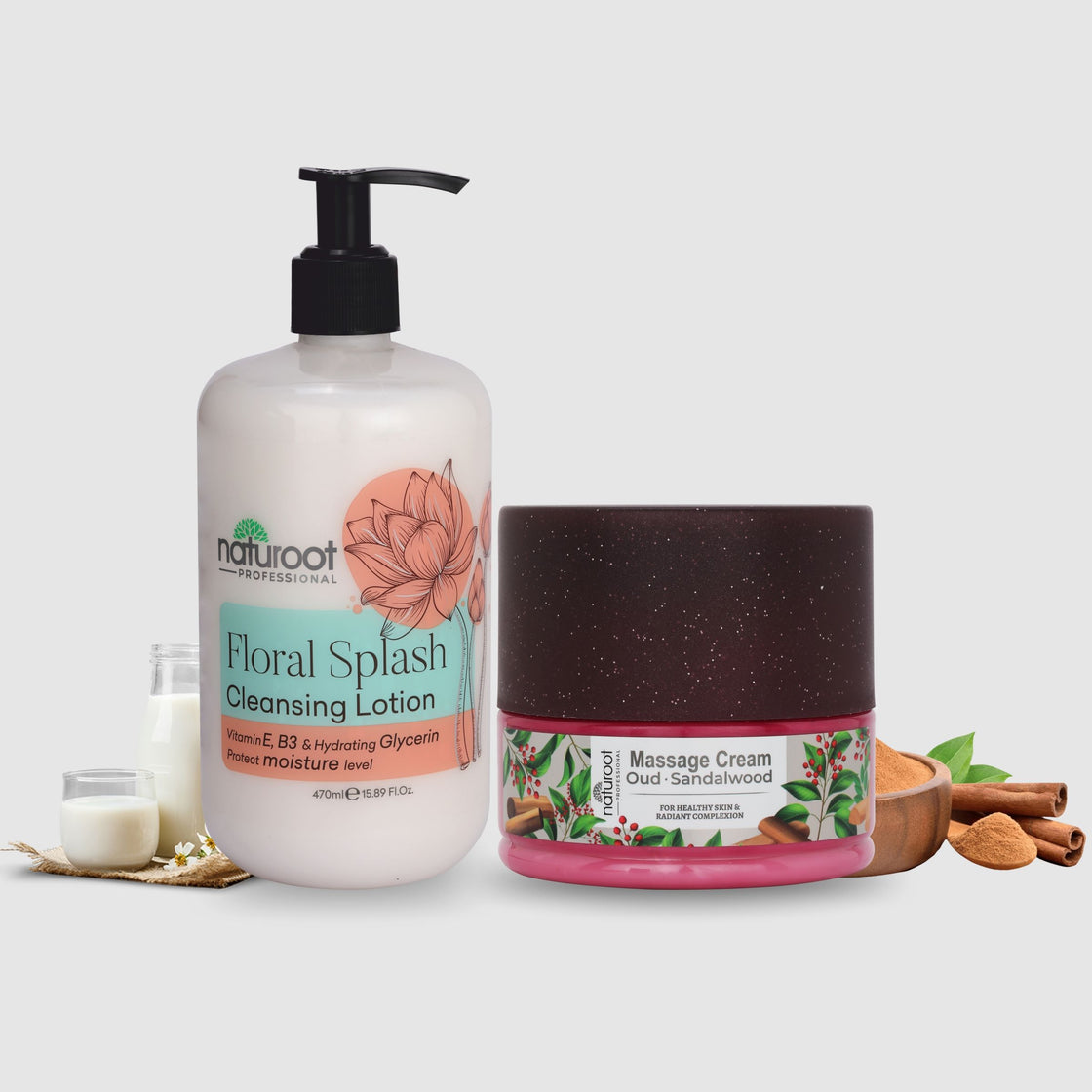 Arebian Oud Massage Cream with Floral Cleansing Lotion