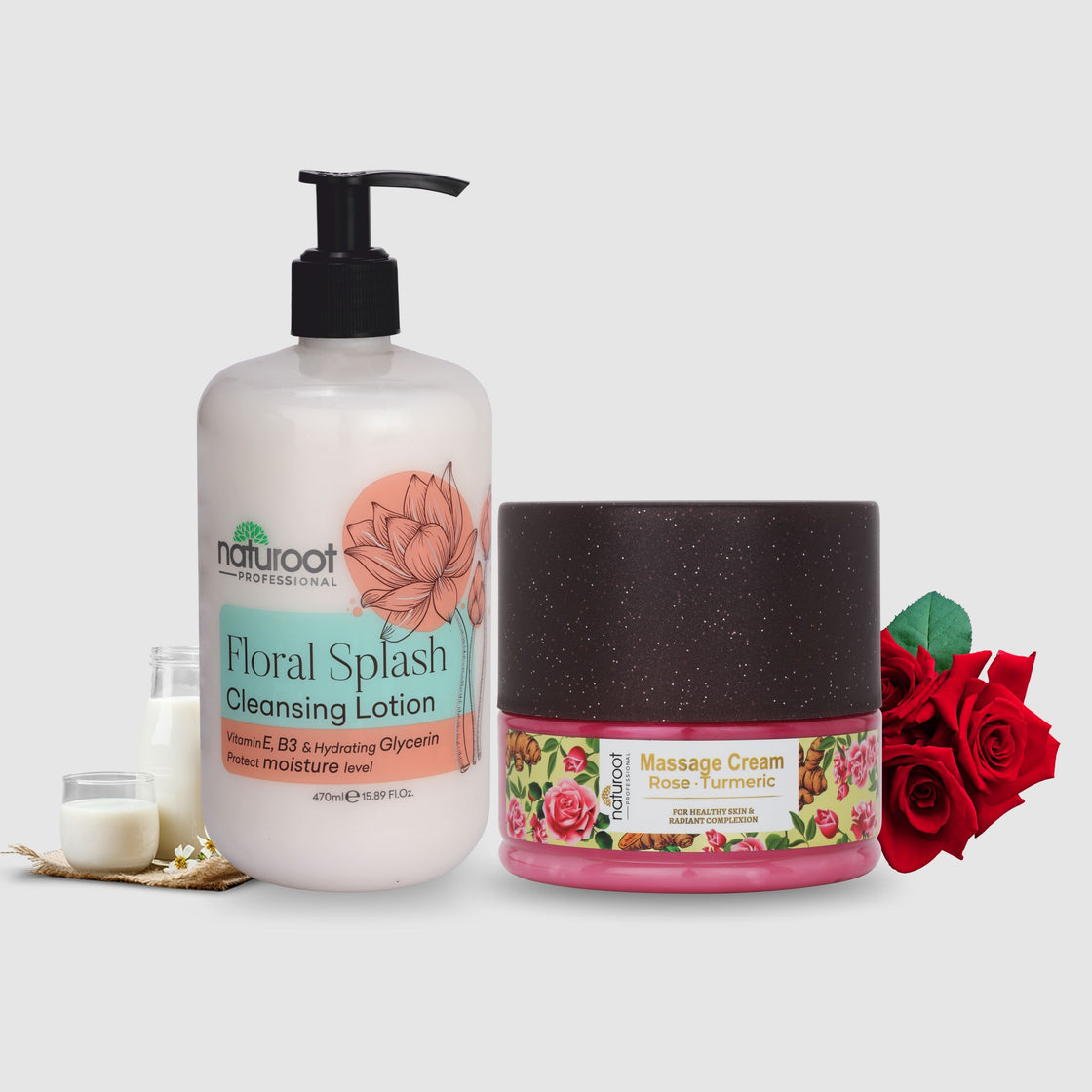 Ubtan Massage Cream with Floral Cleansing Lotion