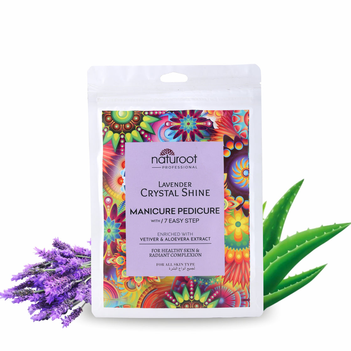 Lavender Crystal Shine Manicure Pedicure with Ubtan Facial Kit