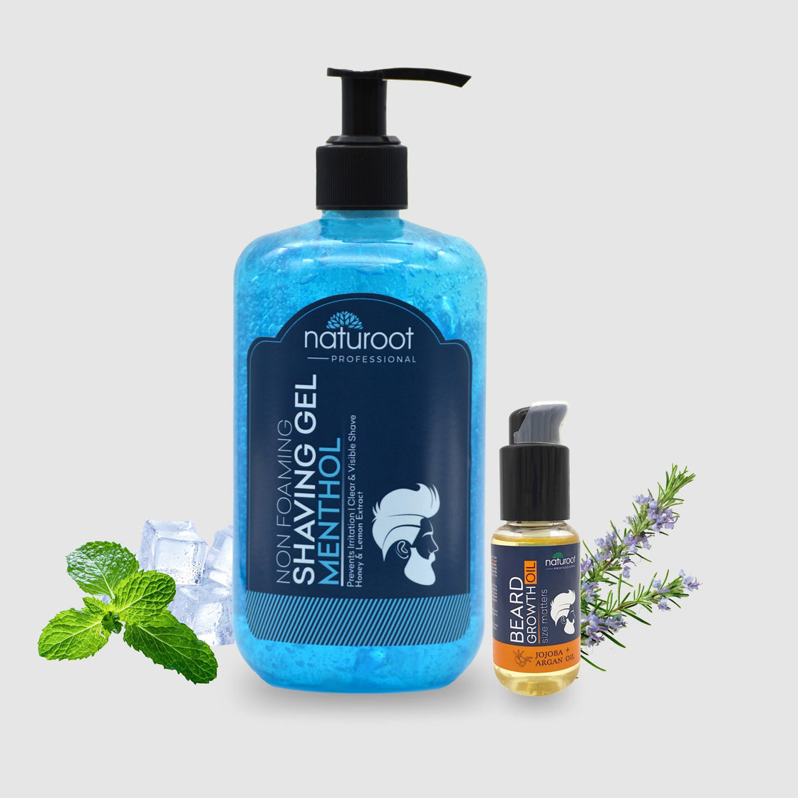 Menthol Non-Foaming Shaving Gel with Beard Growth Oil