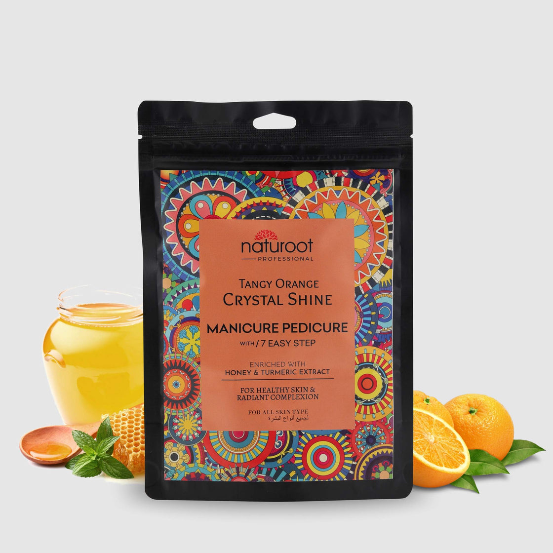 Tangy Orange Crystal Shine Manicure Pedicure
