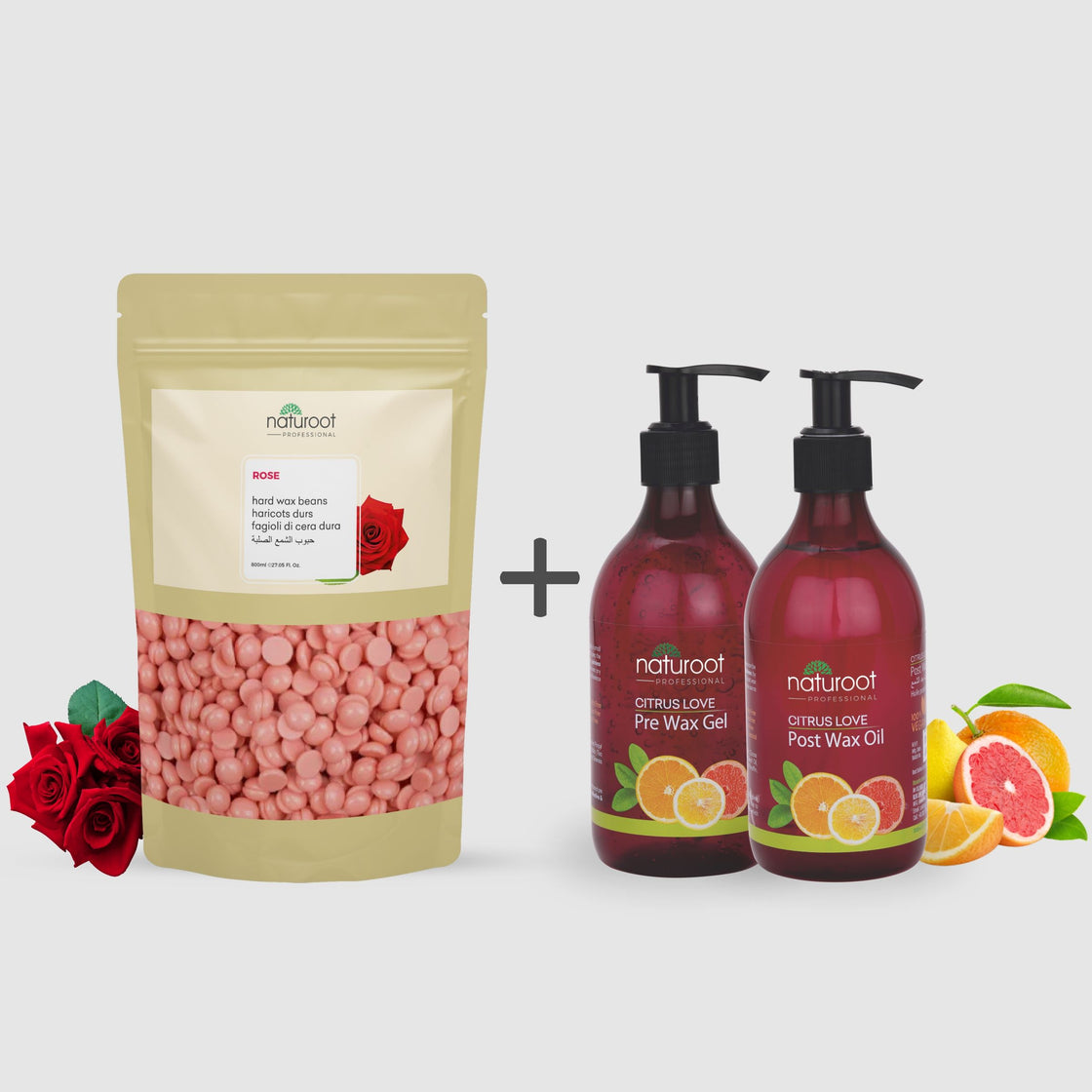 Rose Hard Wax Bean with Pre Wax Gel and Post Wax Oil