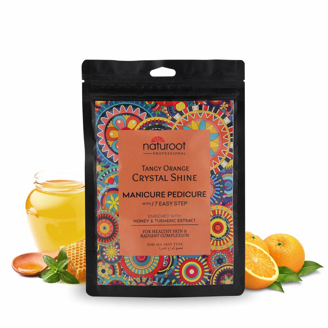 Tangy Orange Crystal Shine Manicure Pedicure with Brightening & Lightening Facial Kit
