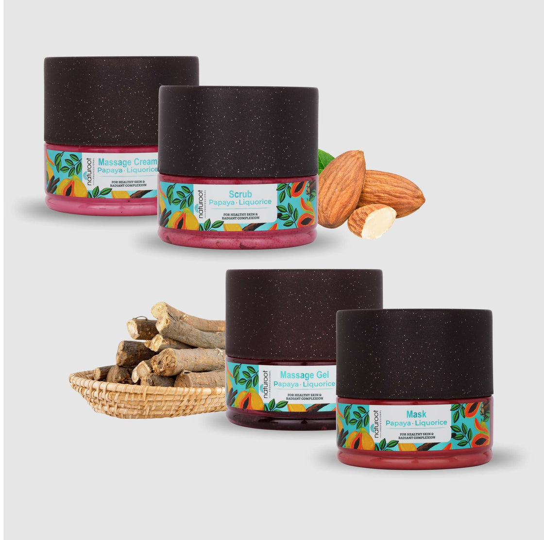 Whitening Glow Massage Cream with Scrub, Gel and Mask