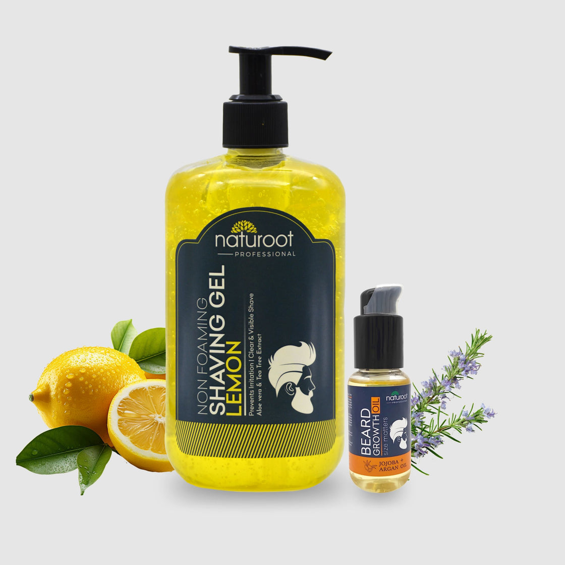 Lemon Non-Foaming Shaving Gel with Beard Growth Oil